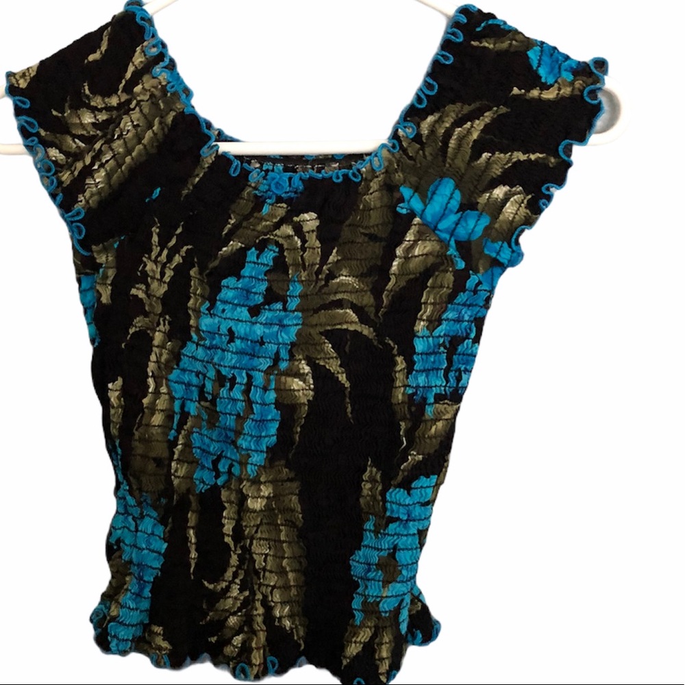Favant Hawaii Tropical Print Top OS